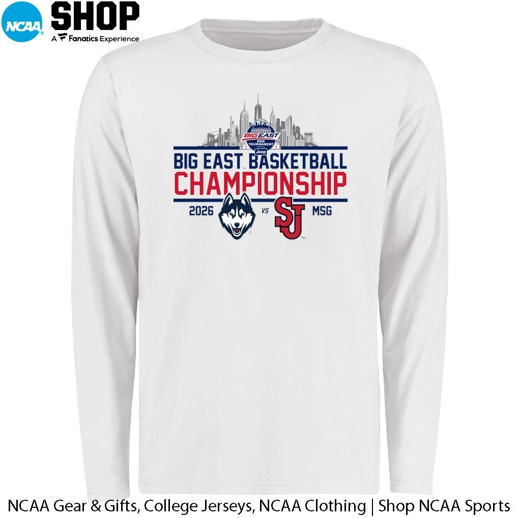 Official UConn Huskies vs St John’s Red Storm 2026 Men’s Basketball BIg East Champions T-Shirt