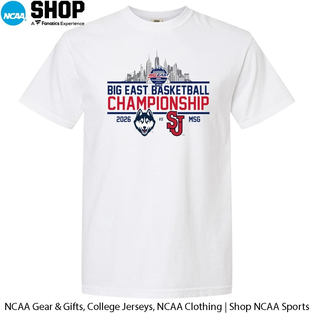 Official UConn Huskies vs St John’s Red Storm 2026 Men’s Basketball BIg East Champions T-Shirt