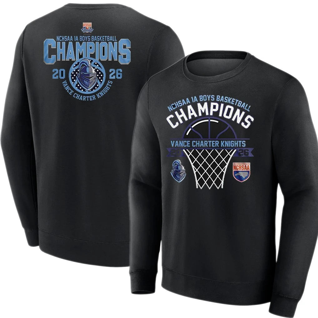 Official Vance Charter Knights 1A Boys Basketball Champions 2026 T-Shirt