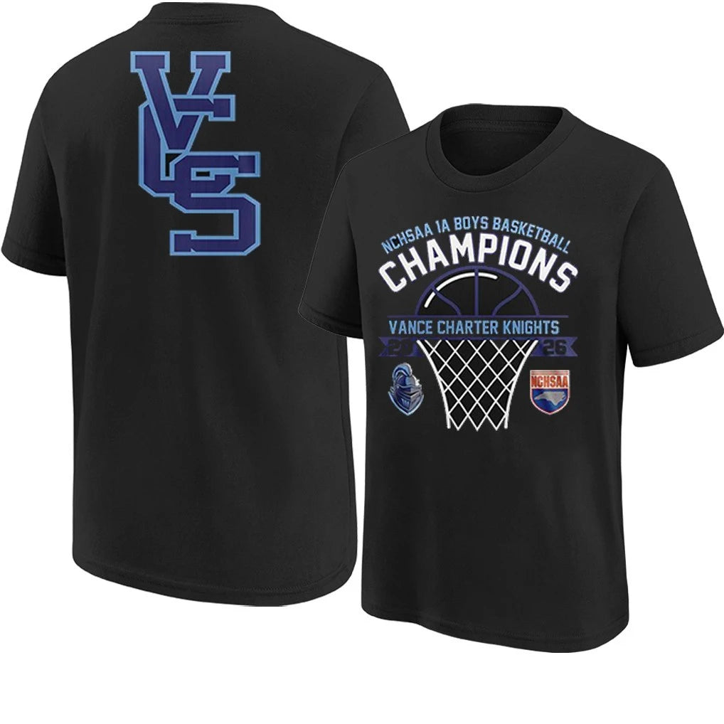 Official Vance Charter Knights 2026 NCHSAA 1A Boys Champions T-Shirt