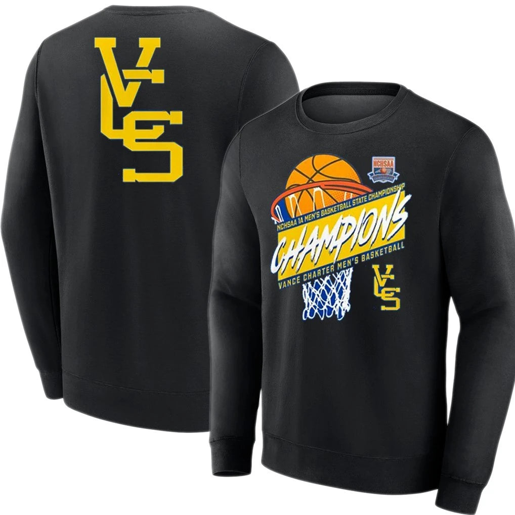 Official Vance Charter NCHSAA 1A Men’s Basketball State Championship Champions T-Shirt