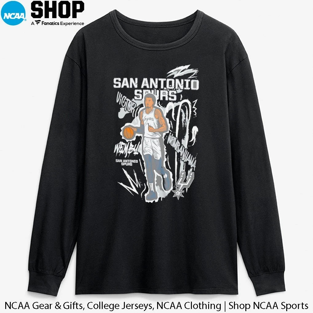 Official Victor Wembanyama San Antonio Spurs Chalked Up Player Signature T-Shirt
