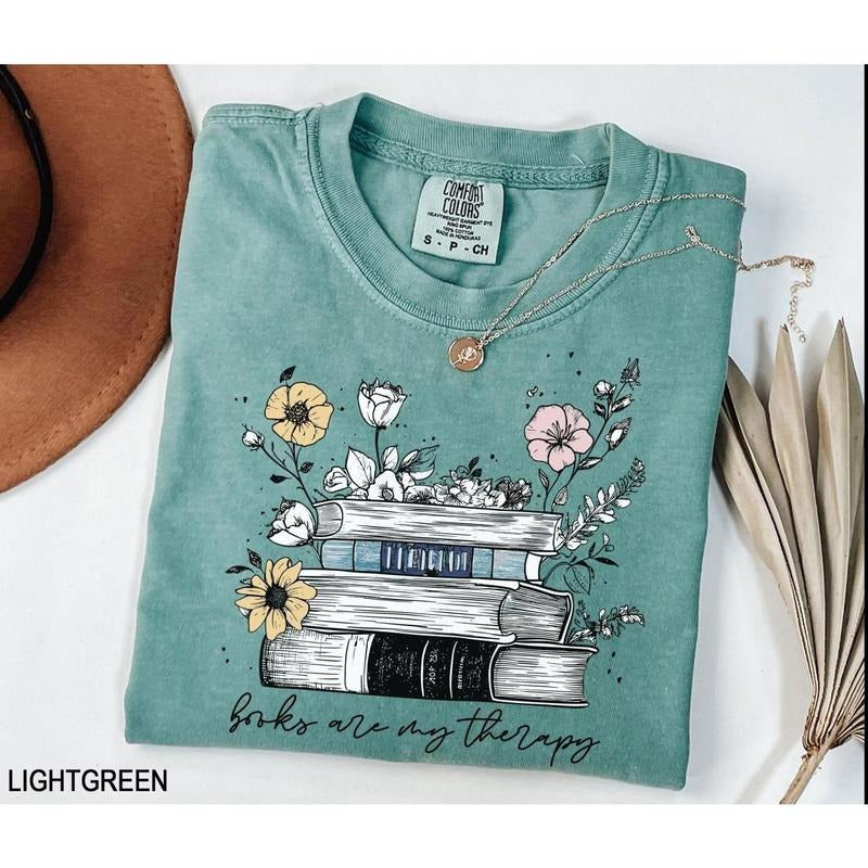 ook Are My Therapy shirt, Book Lover Shirt, Gift For Her, Gift For Readers, Book Club Shirt, Bookish Shirt, Librarian...