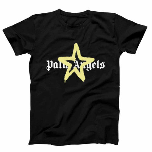 Palm Angels Yellow Star Sprayed Mens T-Shirt Tee