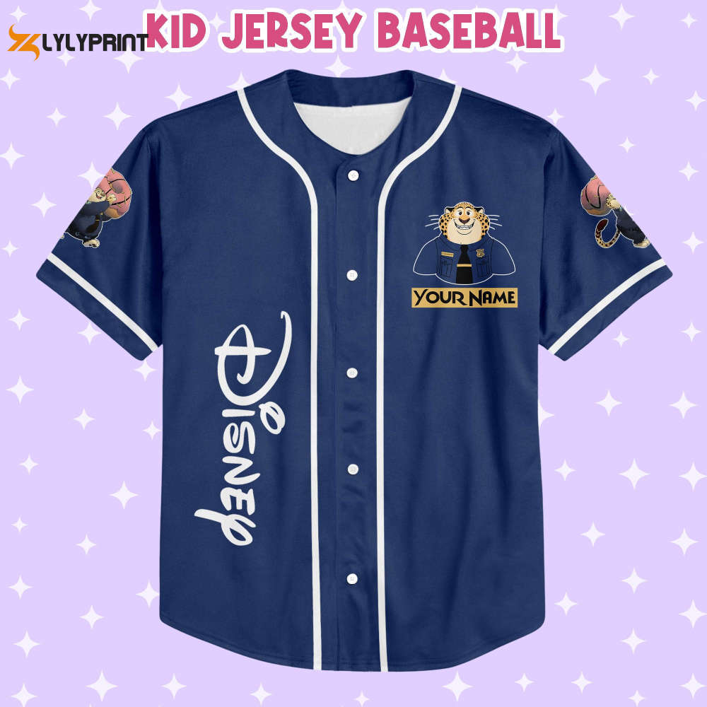 Personalized Disney Zootopia Benjamin Clawhauser Baseball Jersey - lylyprint.com