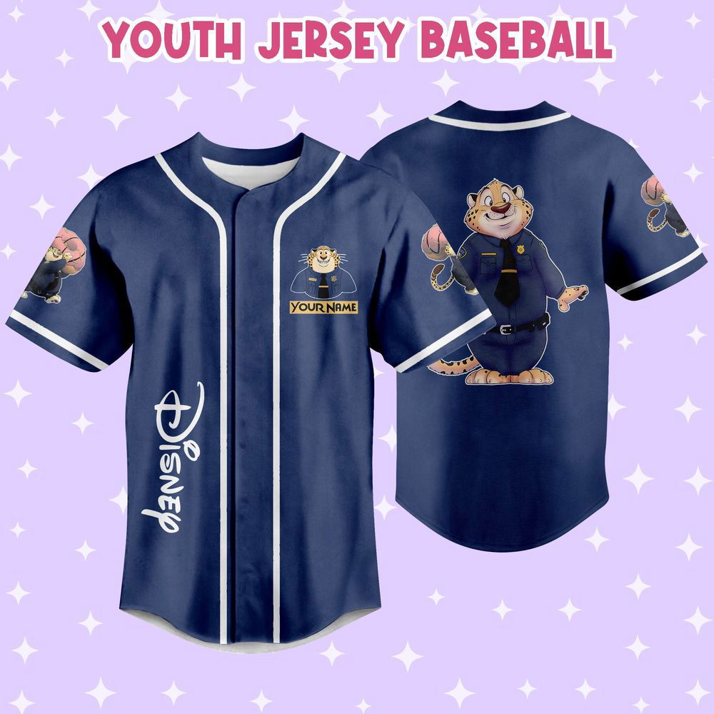Personalized Disney Zootopia Benjamin Clawhauser Baseball Jersey - lylyprint.com