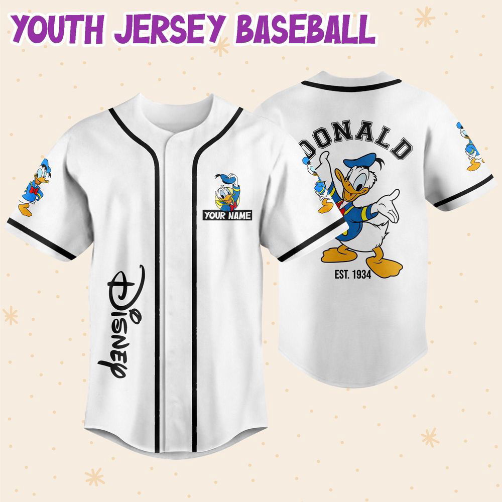 Personalized Disneyland Donald Duck Vintage Disney Characters Baseball Jersey - lylyprint.com