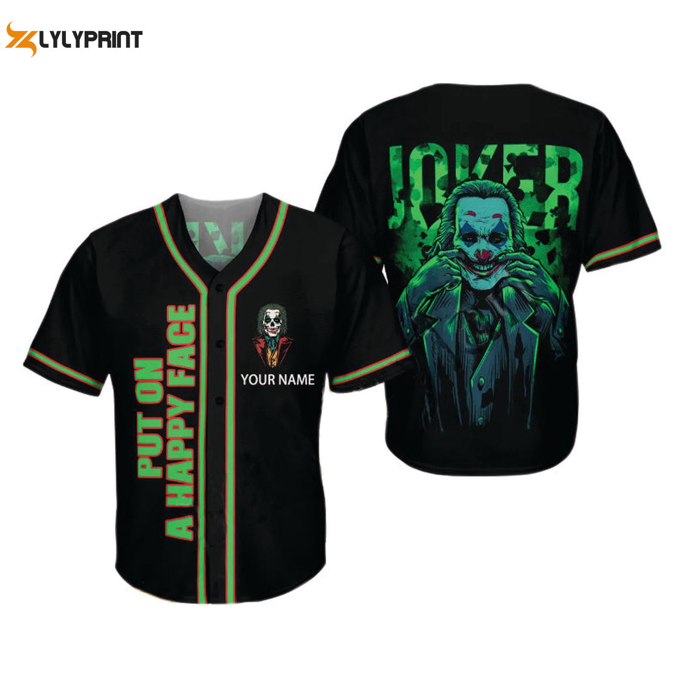 Personalized Joker Put On A Happy Face Baseball Jersey - Gift for Men Women - Gift for Men Women - lylyprint.com