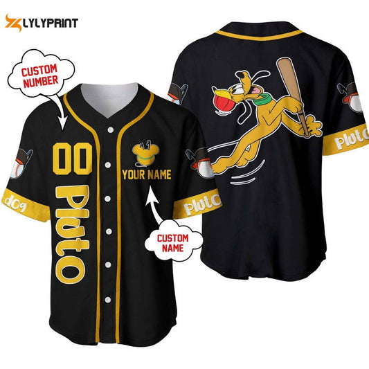 Personalized Pluto Dog Playing Baseball All Over Print Baseball Jersey - lylyprint.com