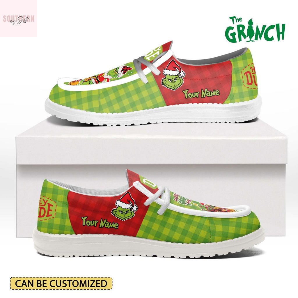 Personalized The Grinch Merry Grinchmas Hey Dude Shoes