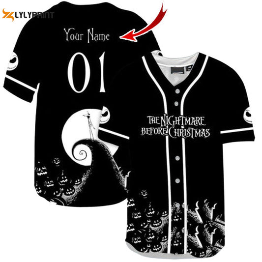 Personalized The Nightmare Before Christmas Baseball Jersey - Gift for Men Women - Gift for Men Women - lylyprint.com