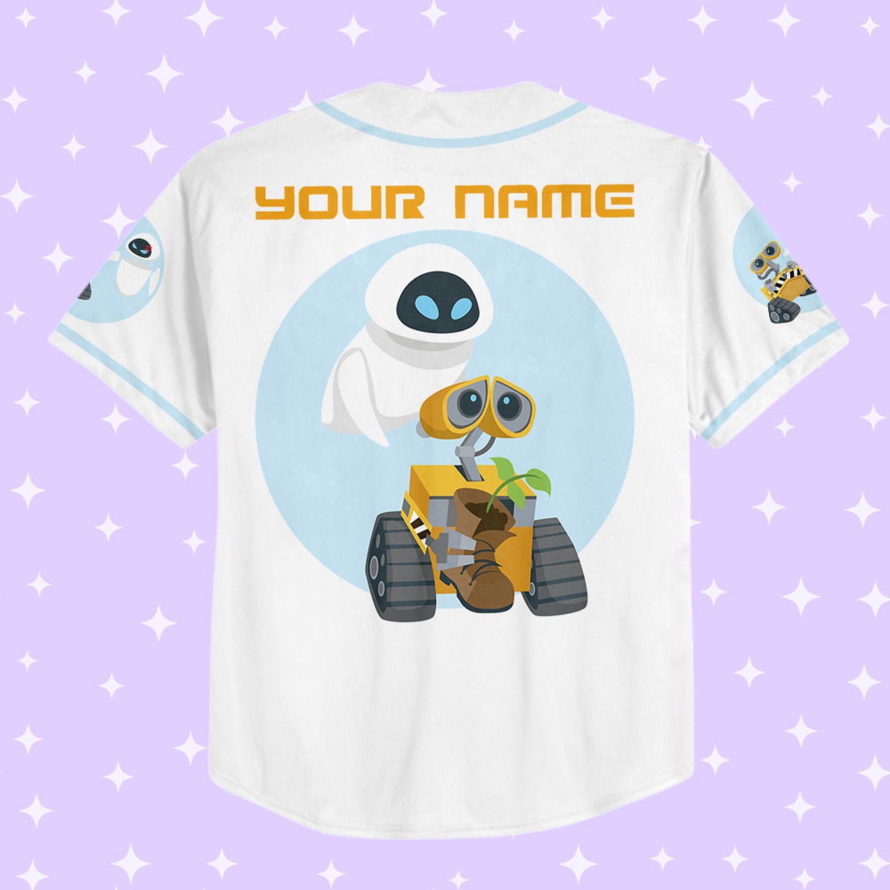 Personalized Wall E Eve illustration Baseball Jersey - lylyprint.com