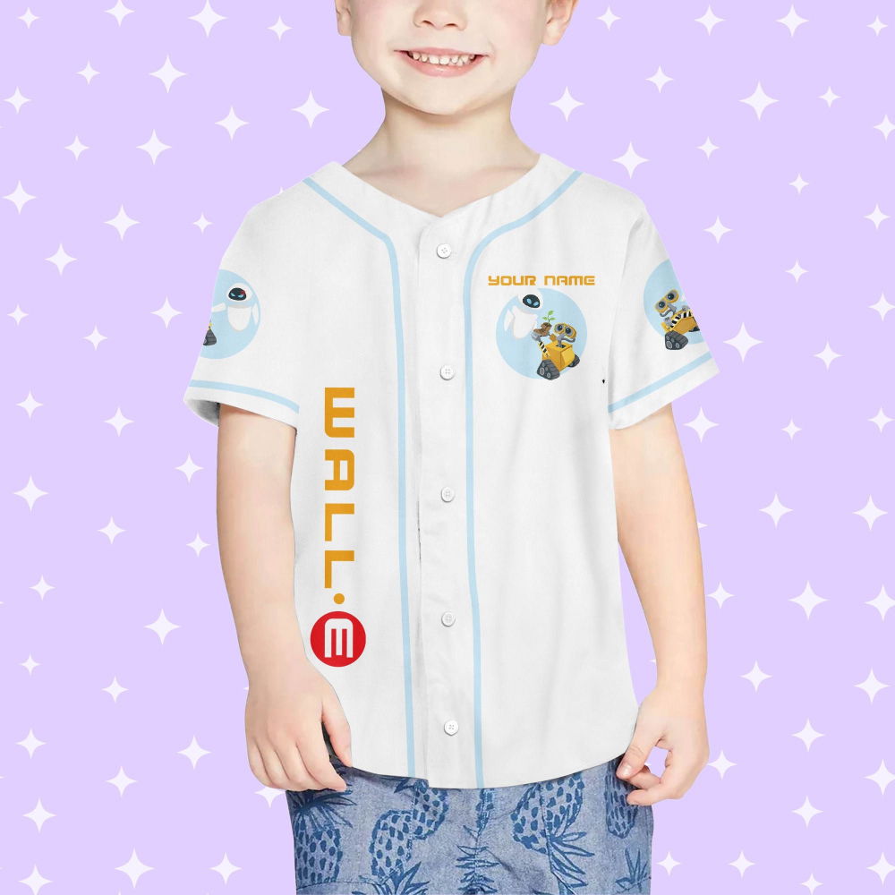 Personalized Wall E Eve illustration Baseball Jersey - lylyprint.com