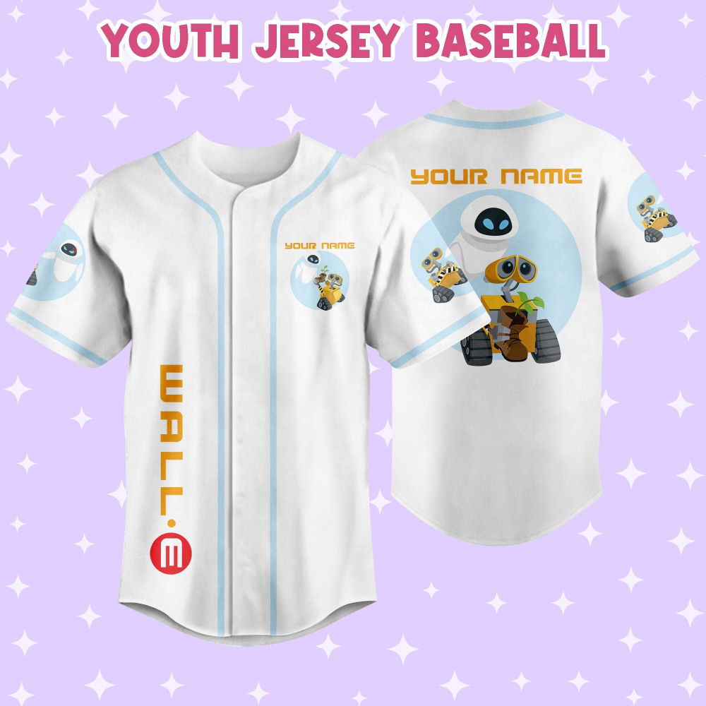 Personalized Wall E Eve illustration Baseball Jersey - lylyprint.com