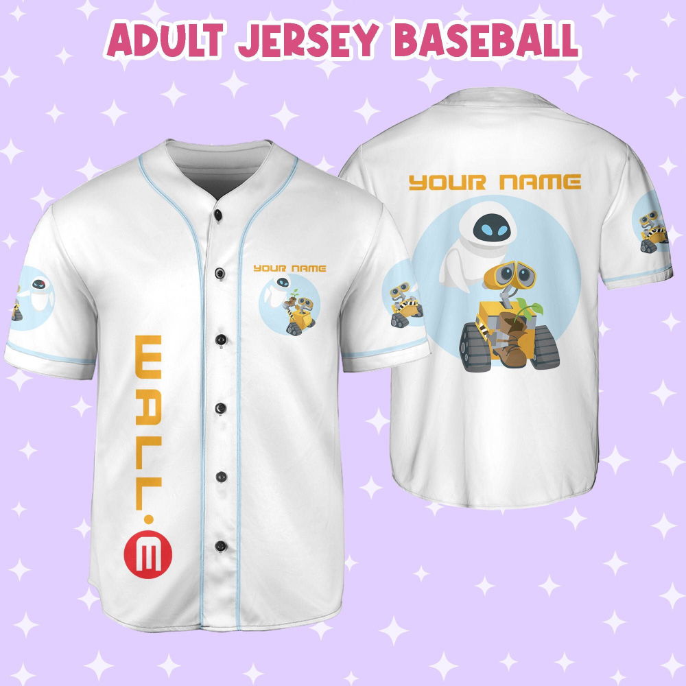 Personalized Wall E Eve illustration Baseball Jersey - lylyprint.com