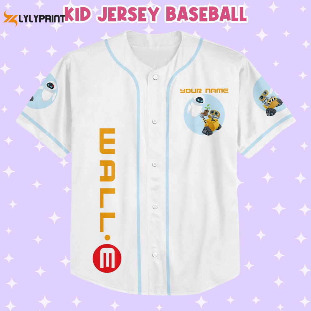 Personalized Wall E Eve illustration Baseball Jersey - lylyprint.com