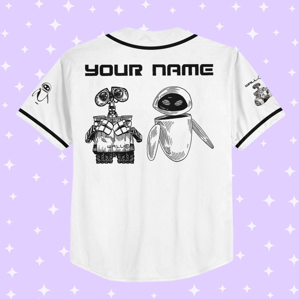 Personalized Wall E Eve Sketch Baseball Jersey - lylyprint.com