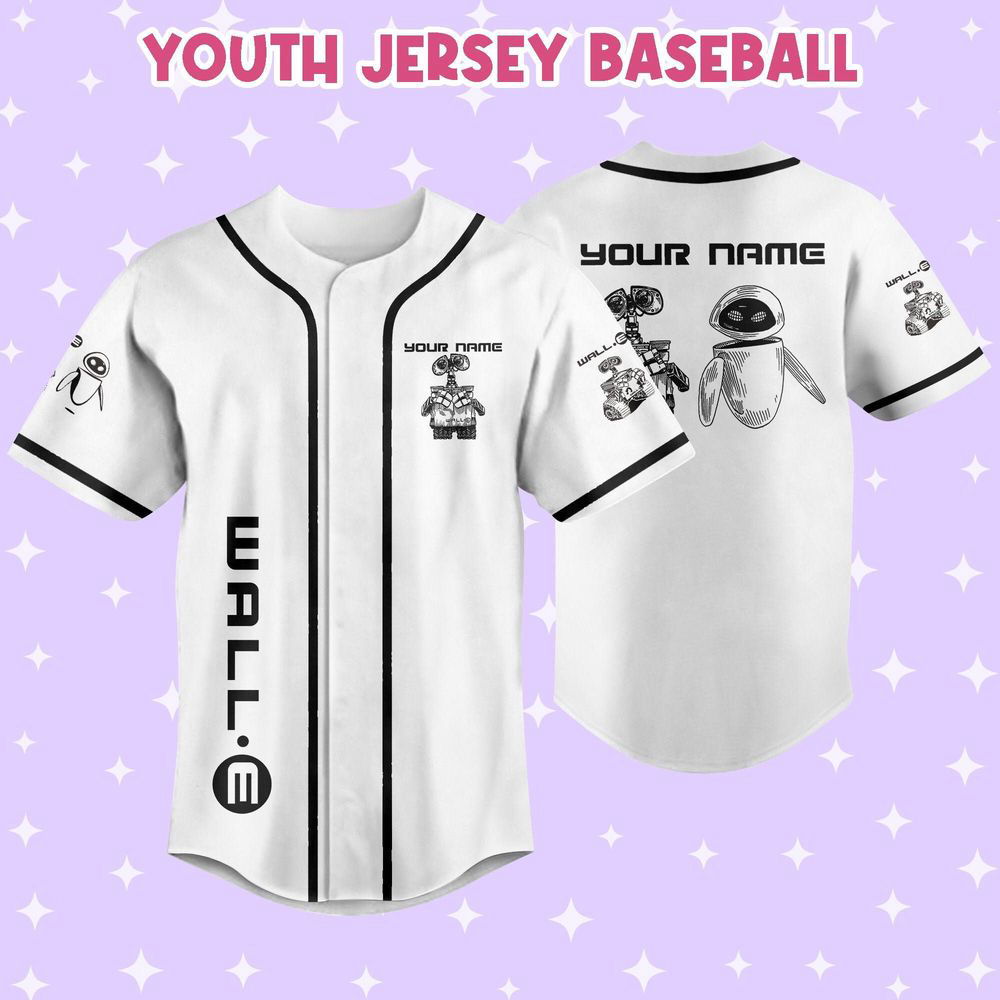 Personalized Wall E Eve Sketch Baseball Jersey - lylyprint.com