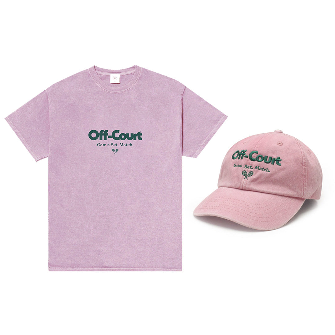 Vice 84 'Off-Court GSM' Vintage Washed Tee & Cap Bundle - Pink
