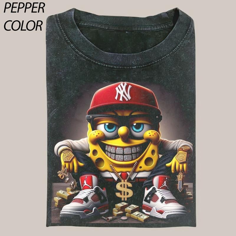 pongeBob SquarePants T-shirt, Kill shirt, Freestyle, Drip Cartoon Graphic Tee, Funny T-shirt, Unisex Movie Shirt Menswear...