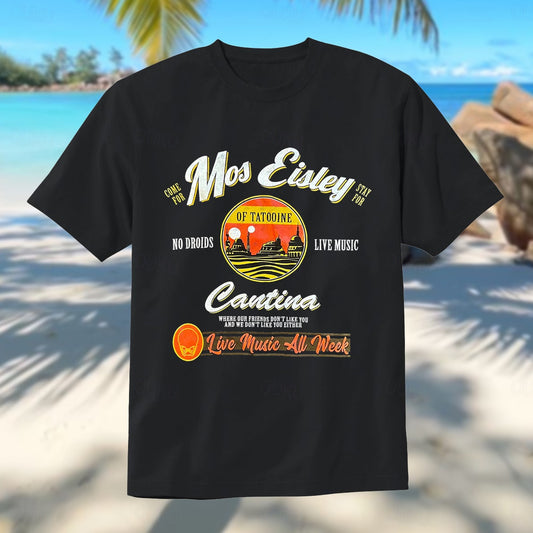 Men's Letter Hawaiian Music T Shirt Tee Top 100% Cotton Short Sleeve Graphic Shirt Black Army Green Dark Blue Comfortable Tee Street Sports Outdoor Fashion Designer Clothing