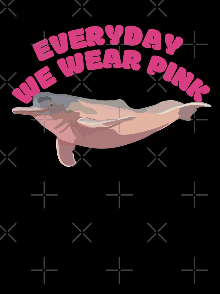 P is for Pink Amazon River Dolphin,Amazon River Dolphin Artwork – Pink Boto Illustration and Freshwater Wildlife Design by PrettylittlepastelUk