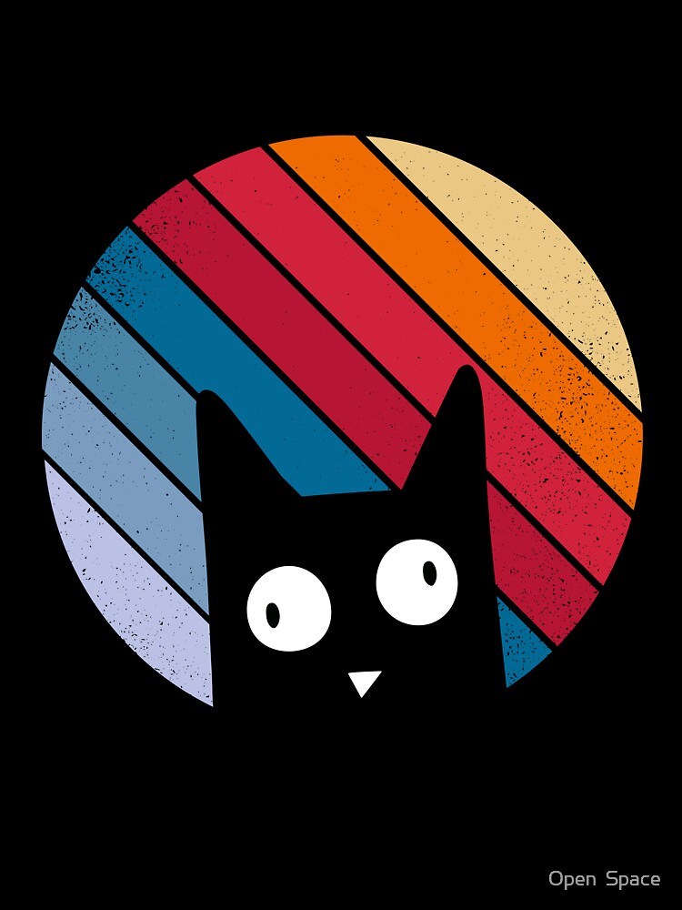 Funny Retro Black Cat Mom Cat Lovers Gift by Open  Space