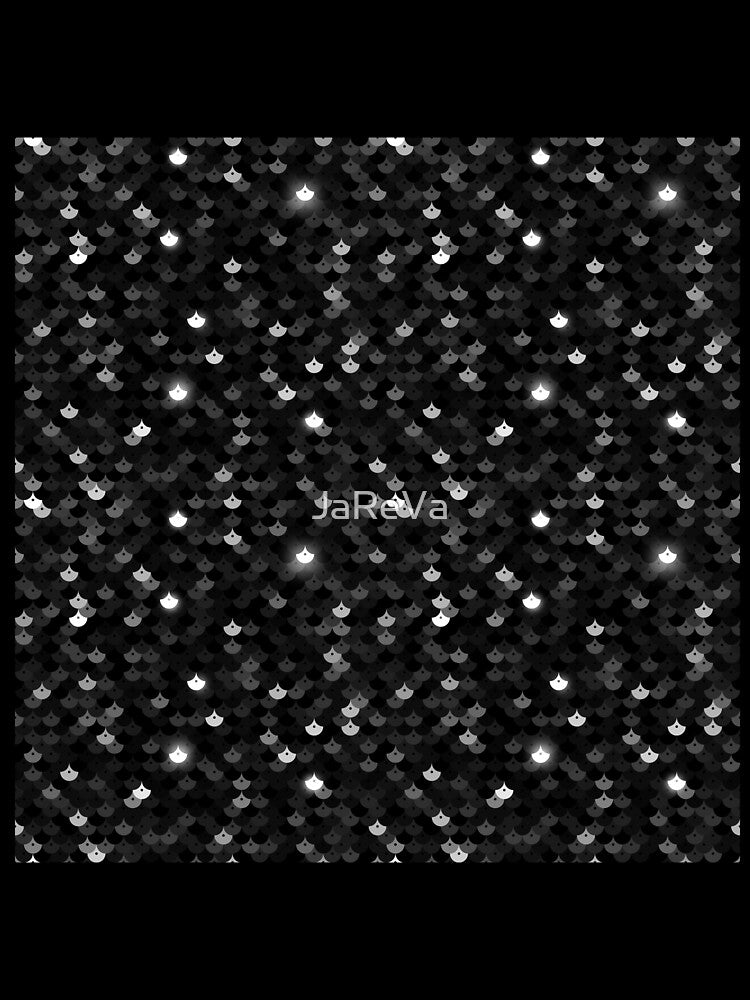 Printed image of sparkling black Mermaid Tail Scales - seamless pattern by JaReVa