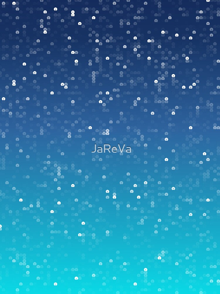 Printed image of sparkling sequins on azure gradient by JaReVa
