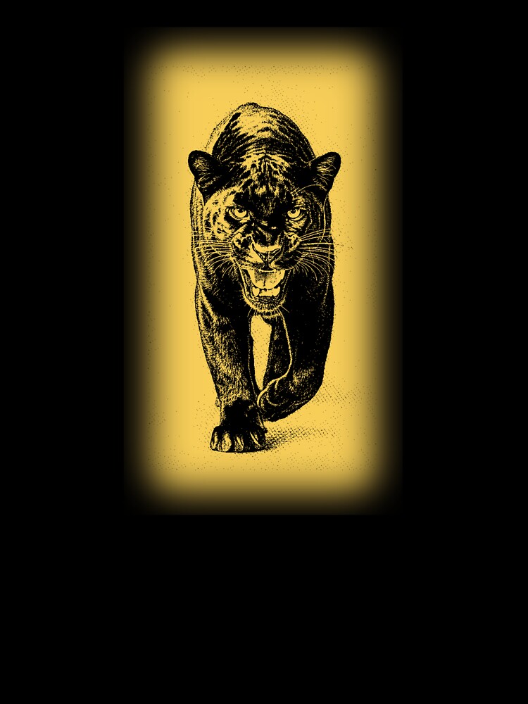 Black Panther Golden Wildlife Art by RPrintPulse