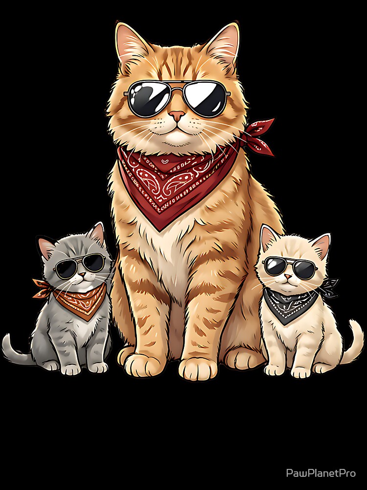 Cool Cat Family Design by PawPlanetPro