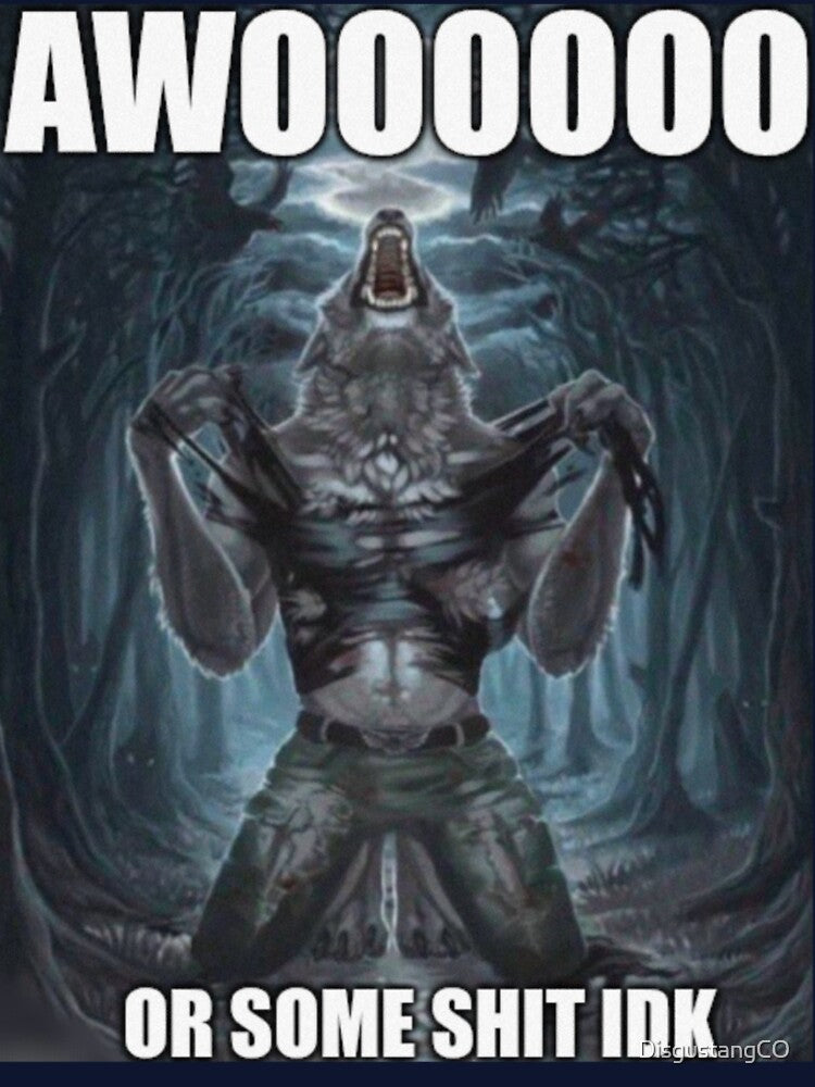Wolf ripping shirt howling at the moon cringe edgy cursed alpha male by DisgustangCO