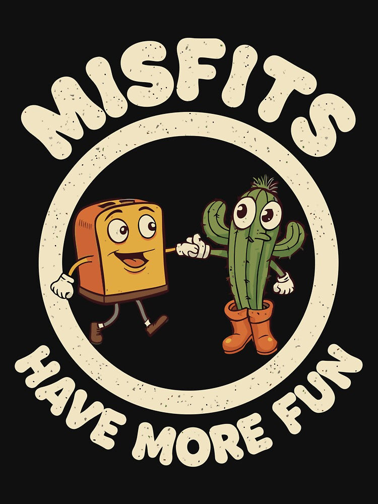 Cute Monster & Penguin Hug Misfits Have More Fun Tee by NovaDoodle Art Studio