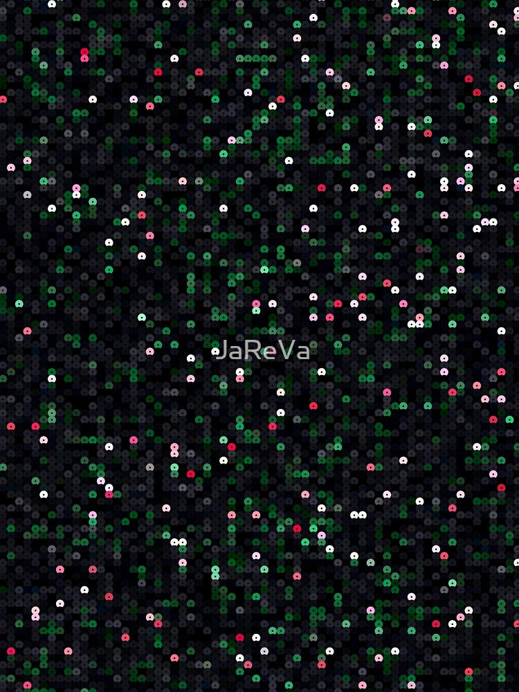 Printed image of shiny Xmas black green red sequins by JaReVa