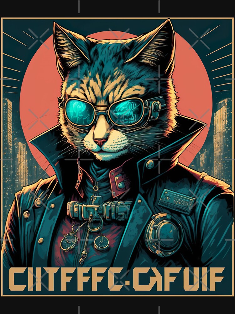 cyber detective cat portrait wearing cool glasses by KoolArtDistrict