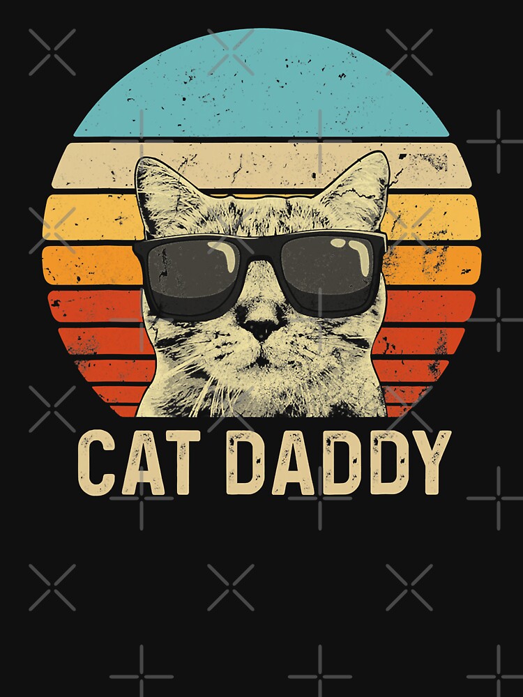 Vintage Cat Daddy Funny Cat Lover Gift Cat Dad Fathers by HardiKel