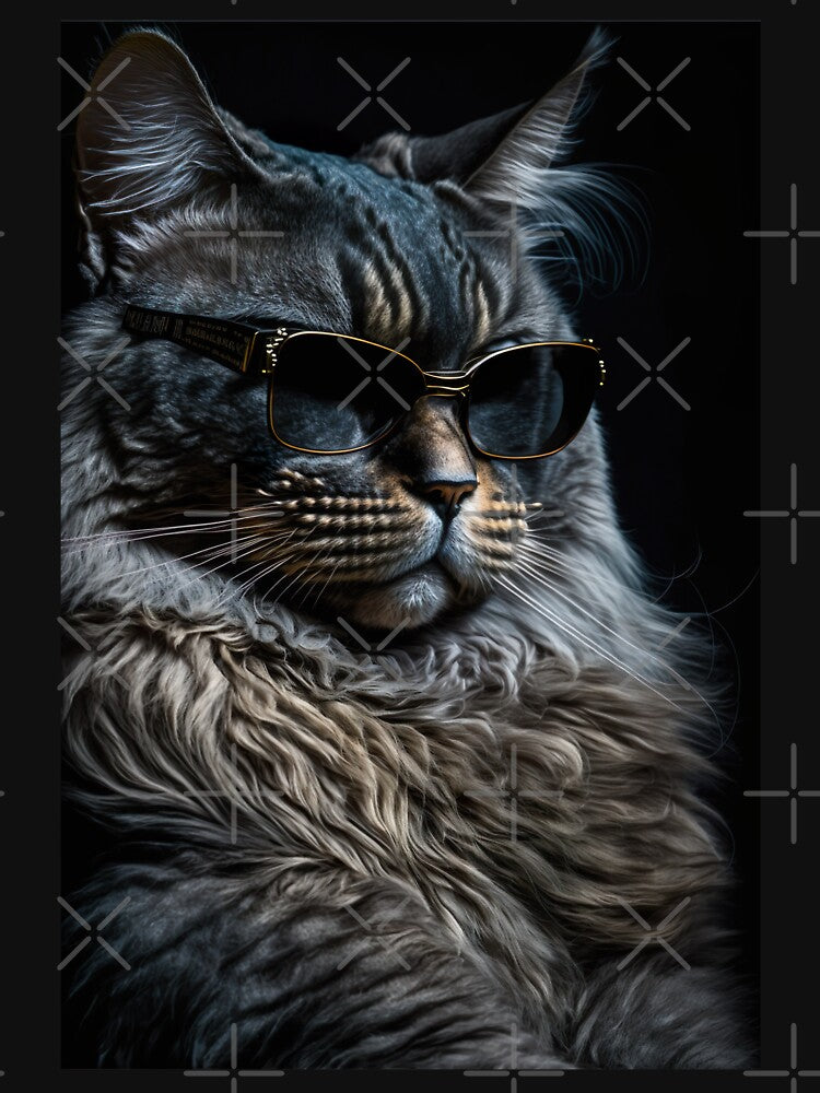 Cool cat portrait looking out in the distance with sun glasses by KoolArtDistrict