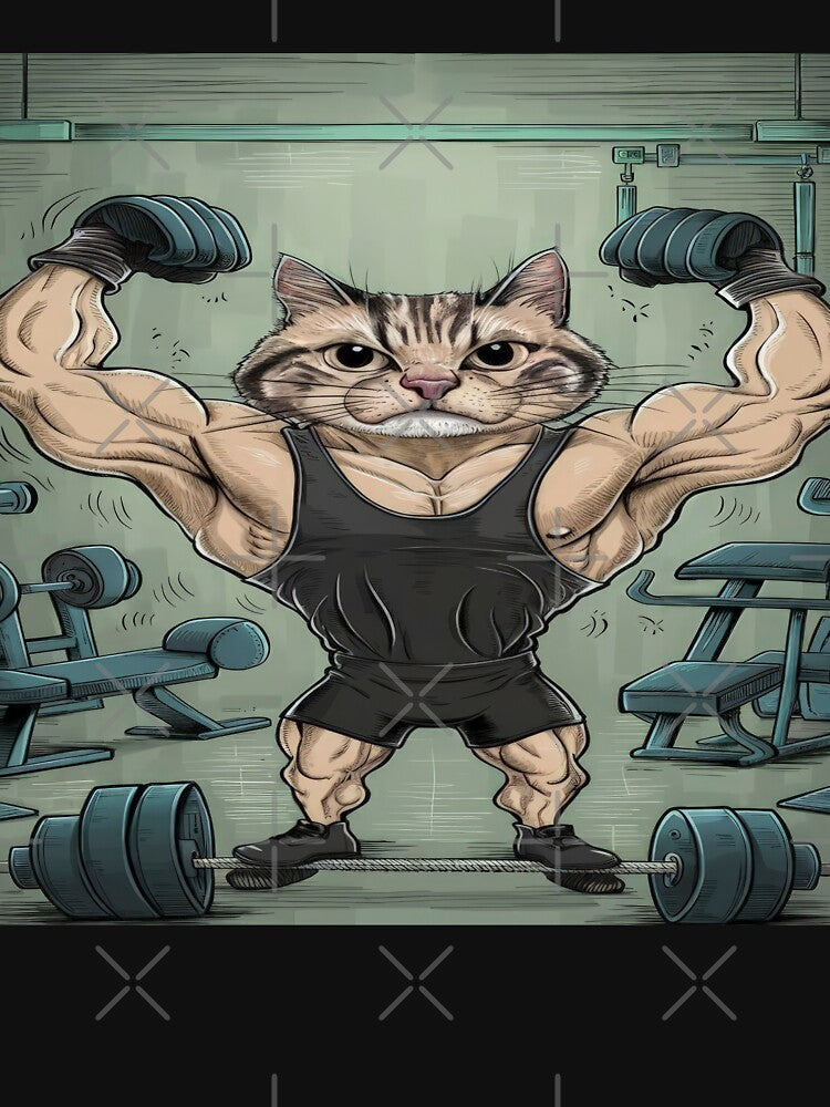 cat weightlifter fitness,funny cat,Cat Lover,cute cat by Expressions-Sel