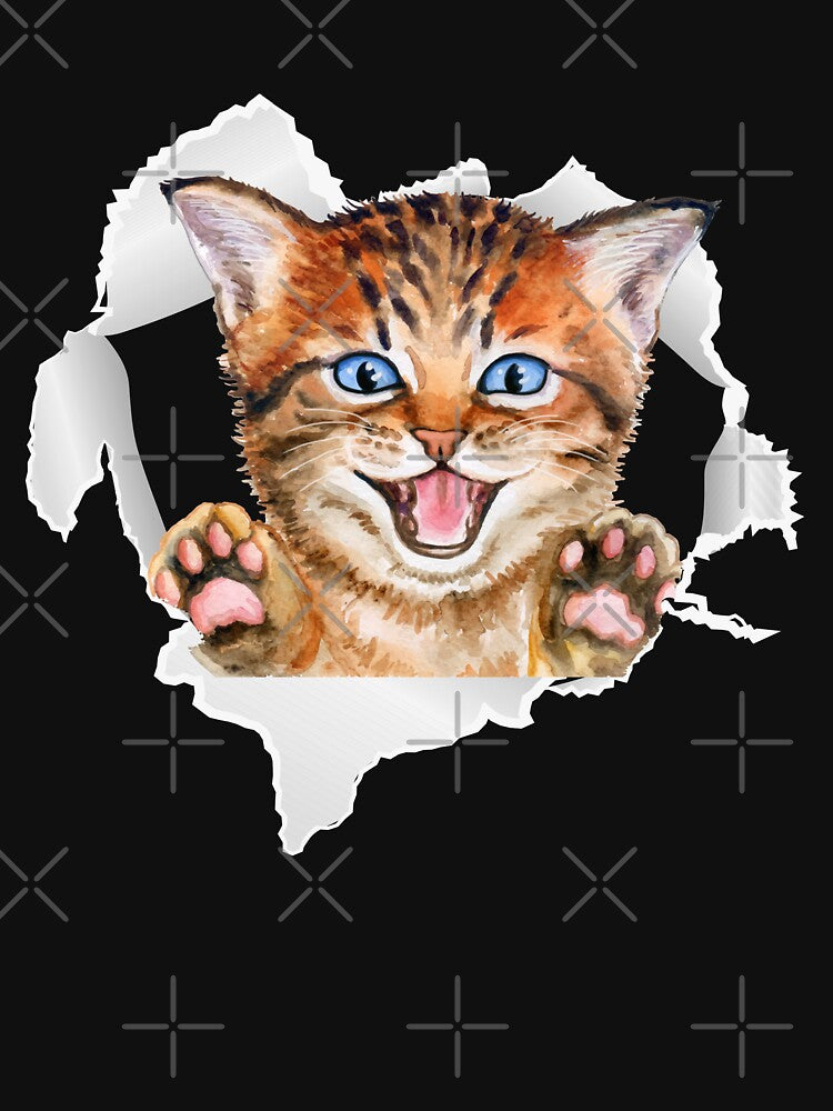 Cat Ripping Through by 808Designs