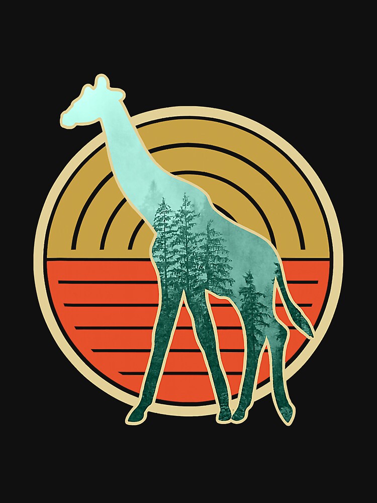 Vintage Giraffe Retro Sunset Wildlife by BundlerVq