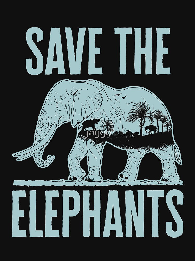 Save the Elephants Edo Aesthetic Elephant Lover by jaygo
