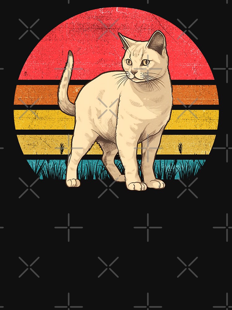 Burmilla Cat Vintage Retro Sunset by rafaeltto