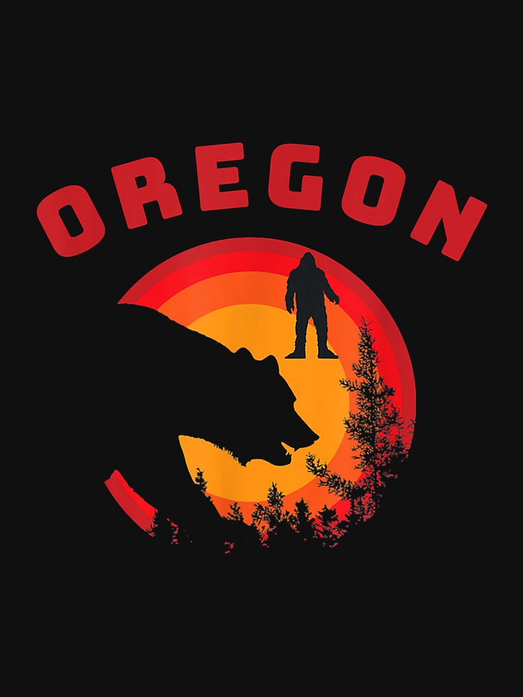Oregon bear bigfoot sunset vacation souvenir novelty gift by luciaaljudith