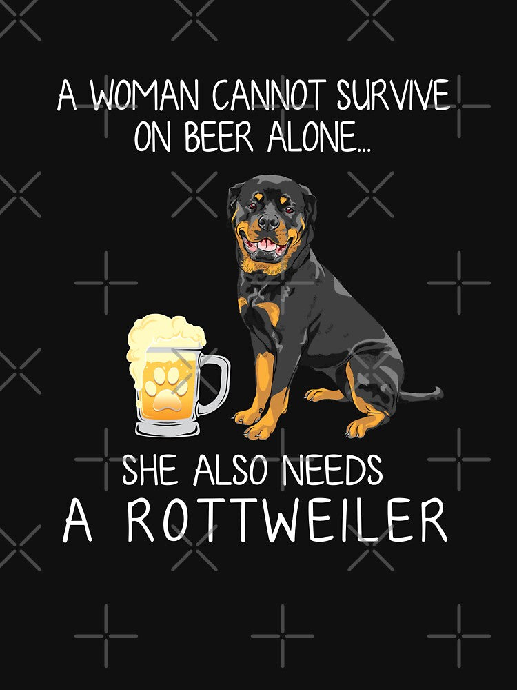 Rottweiler Mom and Beer Funny dog gift by TeeDoozy