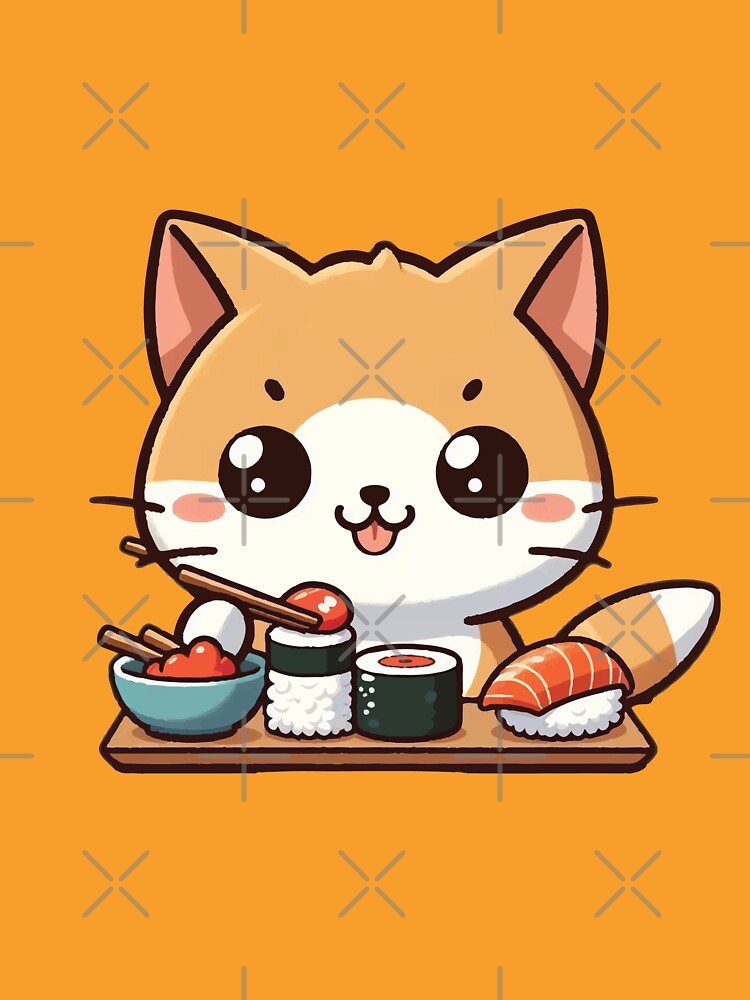 Kawaii Sushi Orange Cat Designs for Your Home by SOMI SOMI