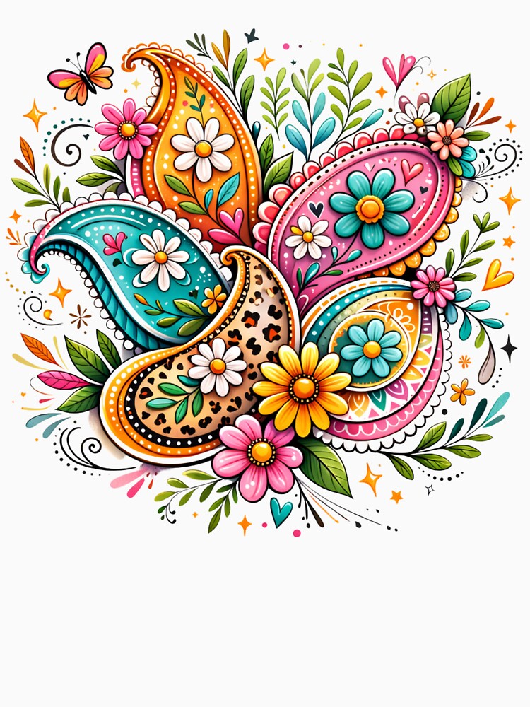 Colorful Boho Paisley Floral Design by ArtDecorPixell