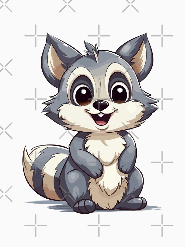 Happy Raccoon - Playful and Cheerful Wildlife Art Print by QualityQuest