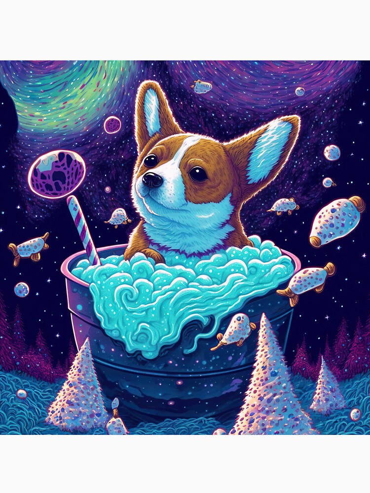 Sidereal [corgi] dog in space taking a shower by IA-Power