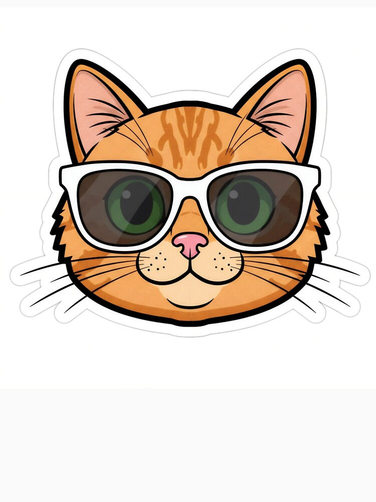 Funny Cool Cat With Sunglasses Sticker by NexoraHub
