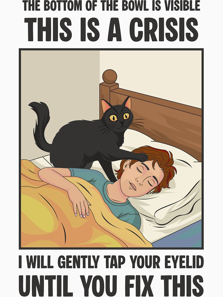 The Bottom Of The Bowl Is Visible - Funny Black Cat Eyelid Tap Poster by Stadify